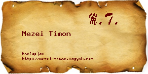 Mezei Timon névjegykártya